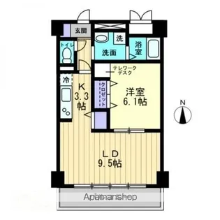 フィール上之町【3階】の間取り