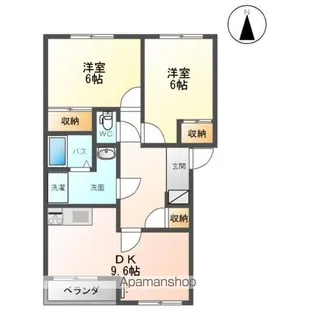 マルベリーズ参番館【2階】の間取り