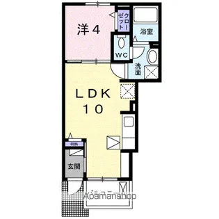 クレール樹(たつき)【1階】の間取り