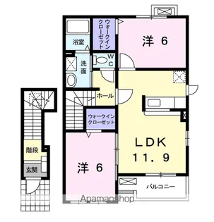 フォンテーヌⅦ【2階】の間取り