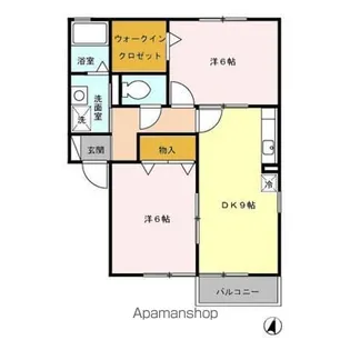 ウィルコート B【1階】の間取り
