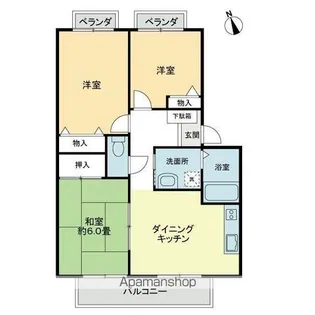 フォブールあすかA・B棟【2階】の間取り