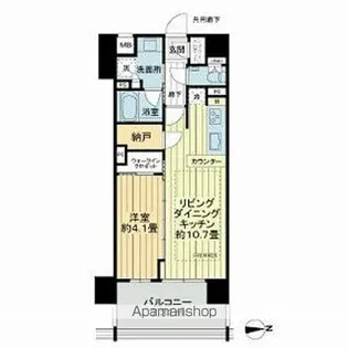 クオリティス東京六町【1階】の間取り