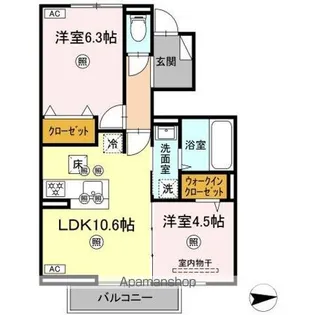 岡山県岡山市北区平田【アパート】の間取り