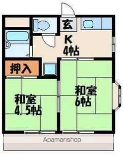 みどりヶ丘ハイツA棟【2階】の間取り