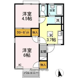 コーポ佐野 北棟【1階】の間取り