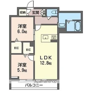 ヴィラ・ボヌール【304号室】の間取り