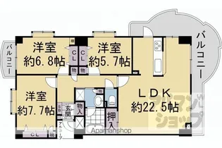 上御霊アーバンライフ【303号室】の間取り