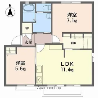 ディアスT.T. A棟【2階】の間取り
