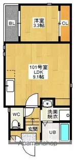 GRANDTIC 東高須【101号室号室】の間取り