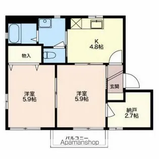 ディアスコート【A202号室】の間取り
