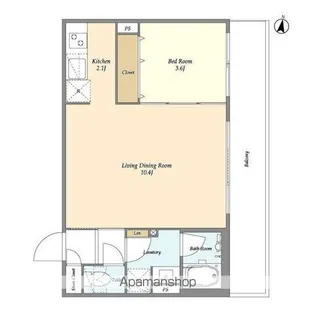 東京都渋谷区初台1丁目【マンション】の間取り