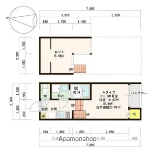 サンライズ片江【2階】の間取り