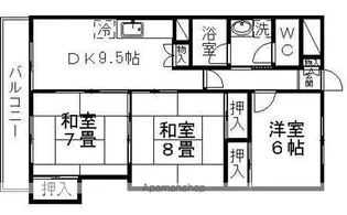 双葉ケ丘グリーンハイツ【303号室】の間取り