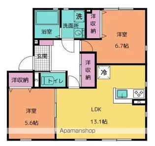 アプリコット【101号室号室】の間取り