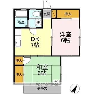 オークス小林【1階】の間取り