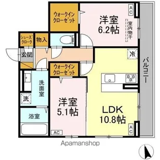 Dーセアリス椿森【3階】の間取り