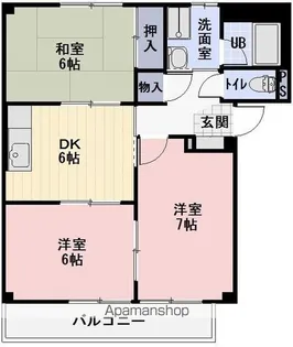 サザン・ウインド【102号室】の間取り