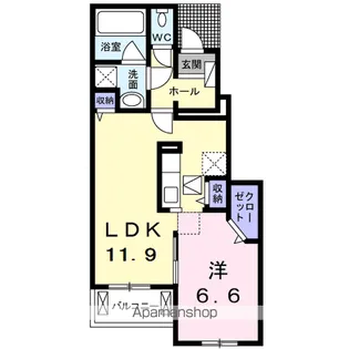 プランドールB【102号室】の間取り
