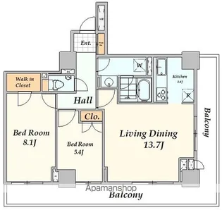 パーク・アヴェニュー神南【4階】の間取り