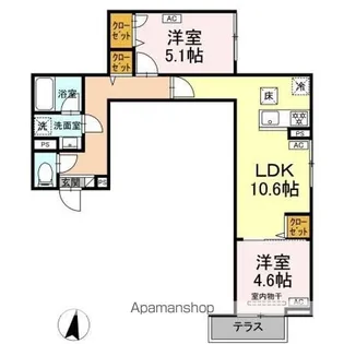 セレスティア中台II【1階】の間取り