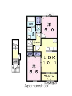 レジデンス町北Ⅲ【2階】の間取り