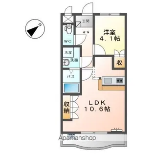 ウィズ ワン ヒルズ【2階】の間取り