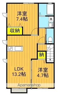 モンテ カヴァロB【2階】の間取り