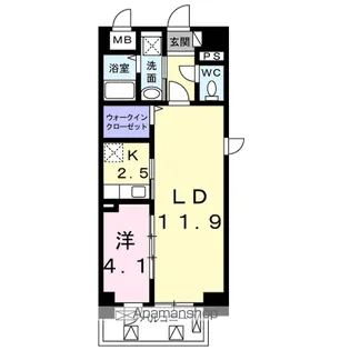 ラフレシール トレス【7階】の間取り