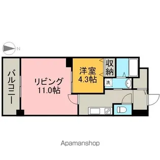 レジディア白壁【6階】の間取り