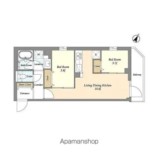 グランカーサ千駄木【4階】の間取り
