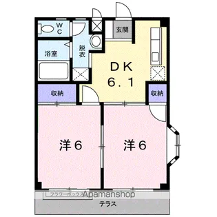 レビュー弐番館【1階】の間取り