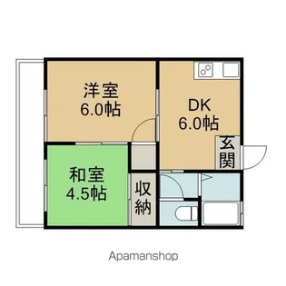 日の出コーポ【201号室】の間取り