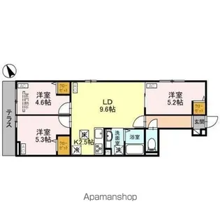 セレスティア松が丘【1階】の間取り