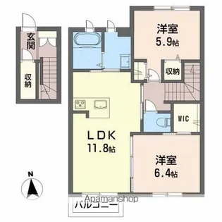 レフィアント土崎【2階】の間取り