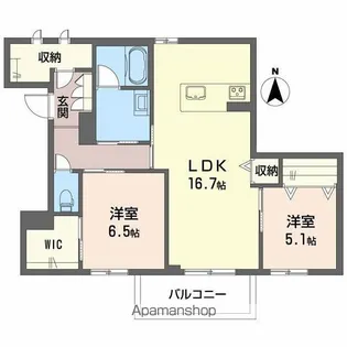 シャーメゾン ウィズ タカ I【2階】の間取り