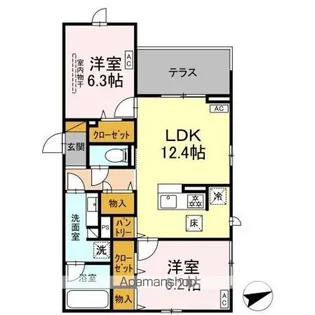アルカディア東船橋【1階】の間取り