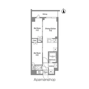 ザ・グラヴィティ新宿【4階】の間取り