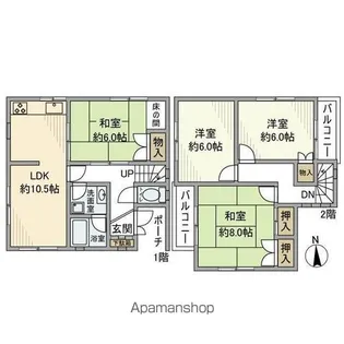 大阪府大阪市住吉区上住吉2丁目【一戸建】の間取り
