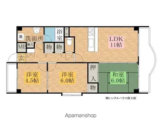 サウサリート貝塚【401号室】の間取り