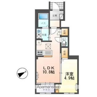 リッチレジデンスA(RICH RESIDENCE A)【1階】の間取り