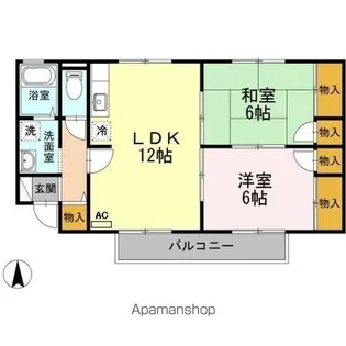 ステーションハウス久米Ⅲ B棟【2階】の間取り