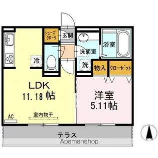 ラウンドシティ足原【3階】の間取り