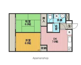 レジデンスインZAMA【2階】の間取り