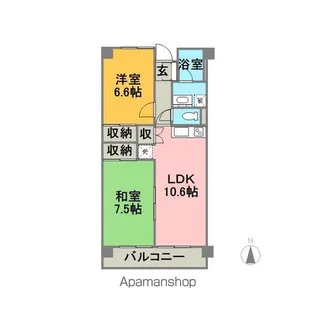 ドミール伏見【205号室】の間取り