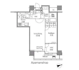 レジディアタワー目黒不動前【27階】の間取り