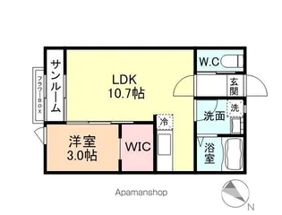 RITOMICO B棟【B102号室】の間取り