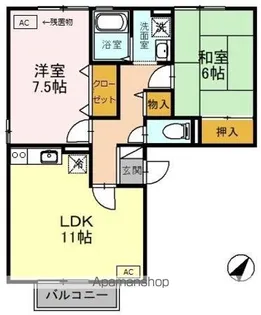 滋賀県栗東市綣9丁目【アパート】の間取り