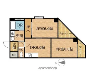 アークパル城月【204号室】の間取り
