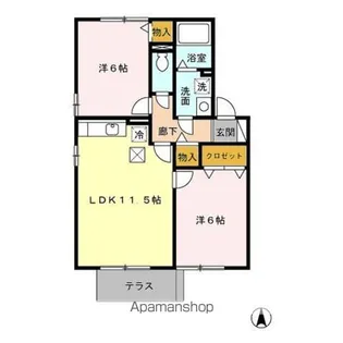 ハピネス白根 ABC【1階】の間取り